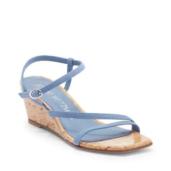 Stuart Weitzman Women\'s Oasis 50 Wedge Strappy Sandals size 8 NWT Patent Leather